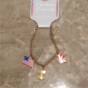 AMERICAN FLAG charm BRACELET